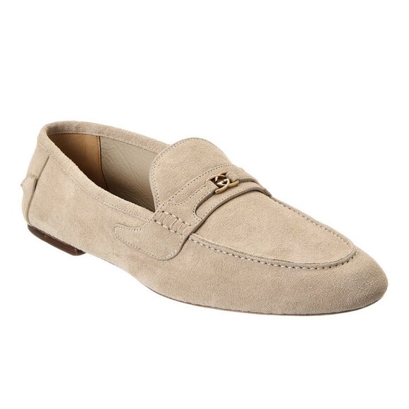 Gucci San Andres Men\'s Oatmeal Suede Loafers New & Authentic size 8.5 US size 9 main image 5